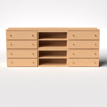 Load image into Gallery viewer, Stava Modular Credenza System | Solid Walnut/Teak/Oak Wood (4x3) | 8 Feet Length
