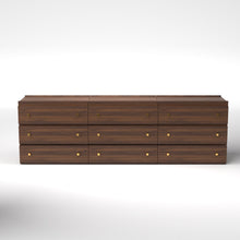 Load image into Gallery viewer, Stava Modular Drawer System | Solid Walnut/Teak/Oak Wood (3x3) | 8 Feet Length
