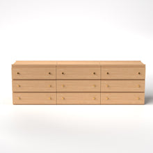 Load image into Gallery viewer, Stava Modular Drawer System | Solid Walnut/Teak/Oak Wood (3x3) | 8 Feet Length
