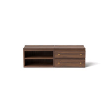 Load image into Gallery viewer, Stava Modular Credenza System | Solid Walnut/Teak/Oak Wood (2x2) | 5.5 Feet Length
