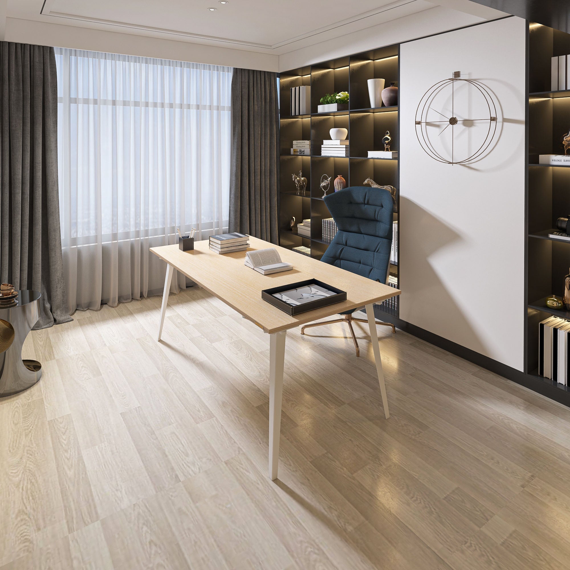 Takeshi Desk Pro (5x2.5 feet) - White Oak on Birch