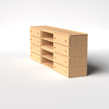 Load image into Gallery viewer, Stava Modular Credenza System | Solid Walnut/Teak/Oak Wood (4x3) | 8 Feet Length
