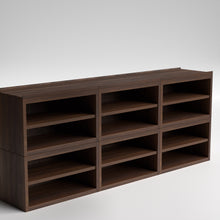 Load image into Gallery viewer, Stava Modular Shelving System | Solid Walnut/Teak/Oak Wood (4x3) | 8 Feet Length
