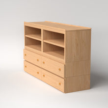 Load image into Gallery viewer, Stava Modular Credenza System | Solid Walnut/Teak/Oak Wood (4x2) | 5.5 Feet Length
