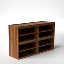 Load image into Gallery viewer, Stava Modular Shelving System | Solid Walnut/Teak/Oak Wood (4x2) | 5.5 Feet Length
