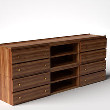 Load image into Gallery viewer, Stava Modular Credenza System | Solid Walnut/Teak/Oak Wood (4x3) | 8 Feet Length
