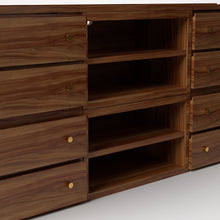 Load image into Gallery viewer, Stava Modular Credenza System | Solid Walnut/Teak/Oak Wood (4x3) | 8 Feet Length
