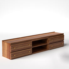 Load image into Gallery viewer, Stava Modular Credenza System | Solid Walnut/Teak/Oak Wood (2x3) | 8 Feet Length
