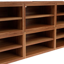 Load image into Gallery viewer, Stava Modular Shelving System | Solid Walnut/Teak/Oak Wood (4x3) | 8 Feet Length
