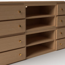 Load image into Gallery viewer, Stava Modular Credenza System | Solid Walnut/Teak/Oak Wood (4x3) | 8 Feet Length
