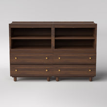 Load image into Gallery viewer, Stava Modular Credenza System | Solid Walnut/Teak/Oak Wood (4x2) | 5.5 Feet Length
