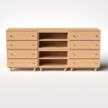 Load image into Gallery viewer, Stava Modular Credenza System | Solid Walnut/Teak/Oak Wood (4x3) | 8 Feet Length

