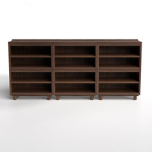 Load image into Gallery viewer, Stava Modular Shelving System | Solid Walnut/Teak/Oak Wood (4x3) | 8 Feet Length

