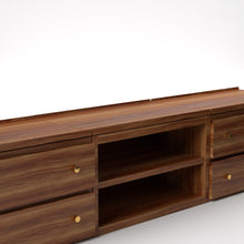 Load image into Gallery viewer, Stava Modular Credenza System | Solid Walnut/Teak/Oak Wood (2x3) | 8 Feet Length
