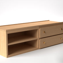 Load image into Gallery viewer, Stava Modular Credenza System | Solid Walnut/Teak/Oak Wood (2x2) | 5.5 Feet Length
