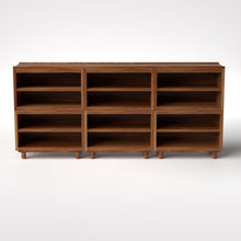 Load image into Gallery viewer, Stava Modular Shelving System | Solid Walnut/Teak/Oak Wood (4x3) | 8 Feet Length
