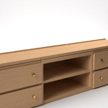 Load image into Gallery viewer, Stava Modular Credenza System | Solid Walnut/Teak/Oak Wood (2x3) | 8 Feet Length
