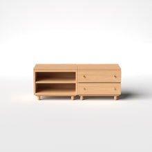 Load image into Gallery viewer, Stava Modular Credenza System | Solid Walnut/Teak/Oak Wood (2x2) | 5.5 Feet Length
