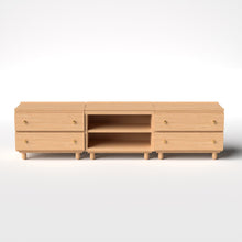 Load image into Gallery viewer, Stava Modular Credenza System | Solid Walnut/Teak/Oak Wood (2x3) | 8 Feet Length
