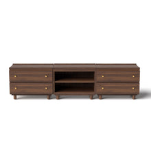 Load image into Gallery viewer, Stava Modular Credenza System | Solid Walnut/Teak/Oak Wood (2x3) | 8 Feet Length

