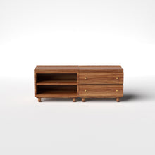 Load image into Gallery viewer, Stava Modular Credenza System | Solid Walnut/Teak/Oak Wood (2x2) | 5.5 Feet Length
