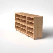 Load image into Gallery viewer, Stava Modular Shelving System | Solid Walnut/Teak/Oak Wood (4x3) | 8 Feet Length
