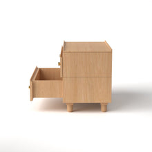 Load image into Gallery viewer, Stava Bedside Table | Solid Walnut/Teak/Oak Wood | 3 Feet Length

