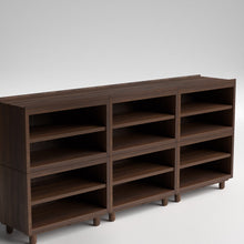 Load image into Gallery viewer, Stava Modular Shelving System | Solid Walnut/Teak/Oak Wood (4x3) | 8 Feet Length
