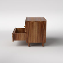 Load image into Gallery viewer, Stava Bedside Table | Solid Walnut/Teak/Oak Wood | 3 Feet Length
