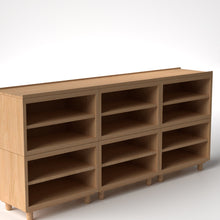 Load image into Gallery viewer, Stava Modular Shelving System | Solid Walnut/Teak/Oak Wood (4x3) | 8 Feet Length
