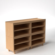 Load image into Gallery viewer, Stava Modular Shelving System | Solid Walnut/Teak/Oak Wood (4x2) | 5.5 Feet Length
