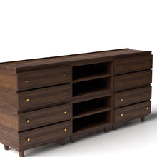 Load image into Gallery viewer, Stava Modular Credenza System | Solid Walnut/Teak/Oak Wood (4x3) | 8 Feet Length

