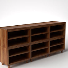 Load image into Gallery viewer, Stava Modular Shelving System | Solid Walnut/Teak/Oak Wood (4x3) | 8 Feet Length
