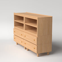 Load image into Gallery viewer, Stava Modular Credenza System | Solid Walnut/Teak/Oak Wood (4x2) | 5.5 Feet Length
