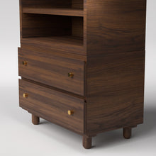 Load image into Gallery viewer, Stava Modular Credenza System | Solid Walnut/Teak/Oak Wood (4x1) | 3 Feet Length
