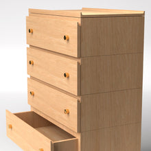 Load image into Gallery viewer, Stava Modular Drawer System | Solid Walnut/Teak/Oak Wood (4x1) | 3 Feet Length
