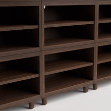 Load image into Gallery viewer, Stava Modular Shelving System | Solid Walnut/Teak/Oak Wood (4x3) | 8 Feet Length
