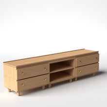 Load image into Gallery viewer, Stava Modular Credenza System | Solid Walnut/Teak/Oak Wood (2x3) | 8 Feet Length
