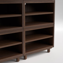Load image into Gallery viewer, Stava Modular Shelving System | Solid Walnut/Teak/Oak Wood (4x2) | 5.5 Feet Length
