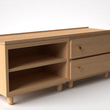 Load image into Gallery viewer, Stava Modular Credenza System | Solid Walnut/Teak/Oak Wood (2x2) | 5.5 Feet Length
