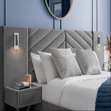 Load image into Gallery viewer, Baxton Comfy Upholstered Bed With Manual Storage and Side Tables In Suede (With Out Light)
