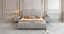 Load image into Gallery viewer, Golden Mayer Raphia Customizable Upholstered Bed with Optional Storage - Classic and Refined Design
