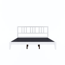 Load image into Gallery viewer, Golden Mayer Rattle Pod Solid Wood Queen Size Bed in White Color
