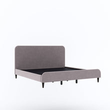 Load image into Gallery viewer, Golden Mayer Plumeria Solid Rubber Wood Queen Size Bed Upholstered
