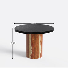 Load image into Gallery viewer, Luis-Jean Textured Black Dining Table Set with Premium Trimming -  2, 4 &amp; 6 Seater/ All sizes
