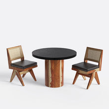 Load image into Gallery viewer, Luis-Jean Textured Black Dining Table Set with Premium Trimming -  2, 4 &amp; 6 Seater/ All sizes
