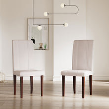 Load image into Gallery viewer, Golden Mayer Elderberry Solid Rubber Wood 2-Fully Cushioned Fabric Dining Chairs in Walnut Finish
