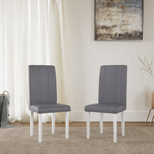 Load image into Gallery viewer, Golden Mayer Elderberry Solid Rubber Wood 6-Seater Dinning Table | 6-Fully Cushioned Fabric Dining Chair in White Finish
