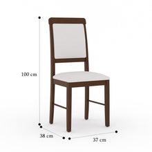 Load image into Gallery viewer, Golden Mayer Mulberry Solid  Wood 4-Seater Dinning Table | 4-Cushioned Fabric Dining Chair in Walnut Finish
