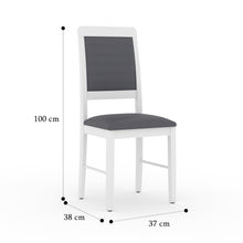 Load image into Gallery viewer, Golden Mayer Mulberry Solid Rubber Wood 4-Seater Dinning Table | 4-Cushioned Fabric Dining Chair in White Finish
